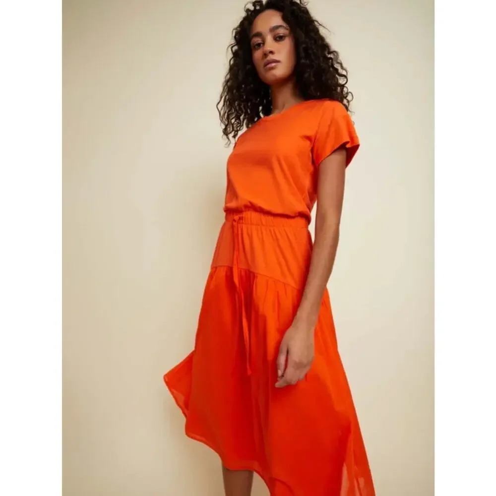 Nation LTD Azalia Midi Dress Carrot Orange Short Sleeve XS - Picture 4 of 14
